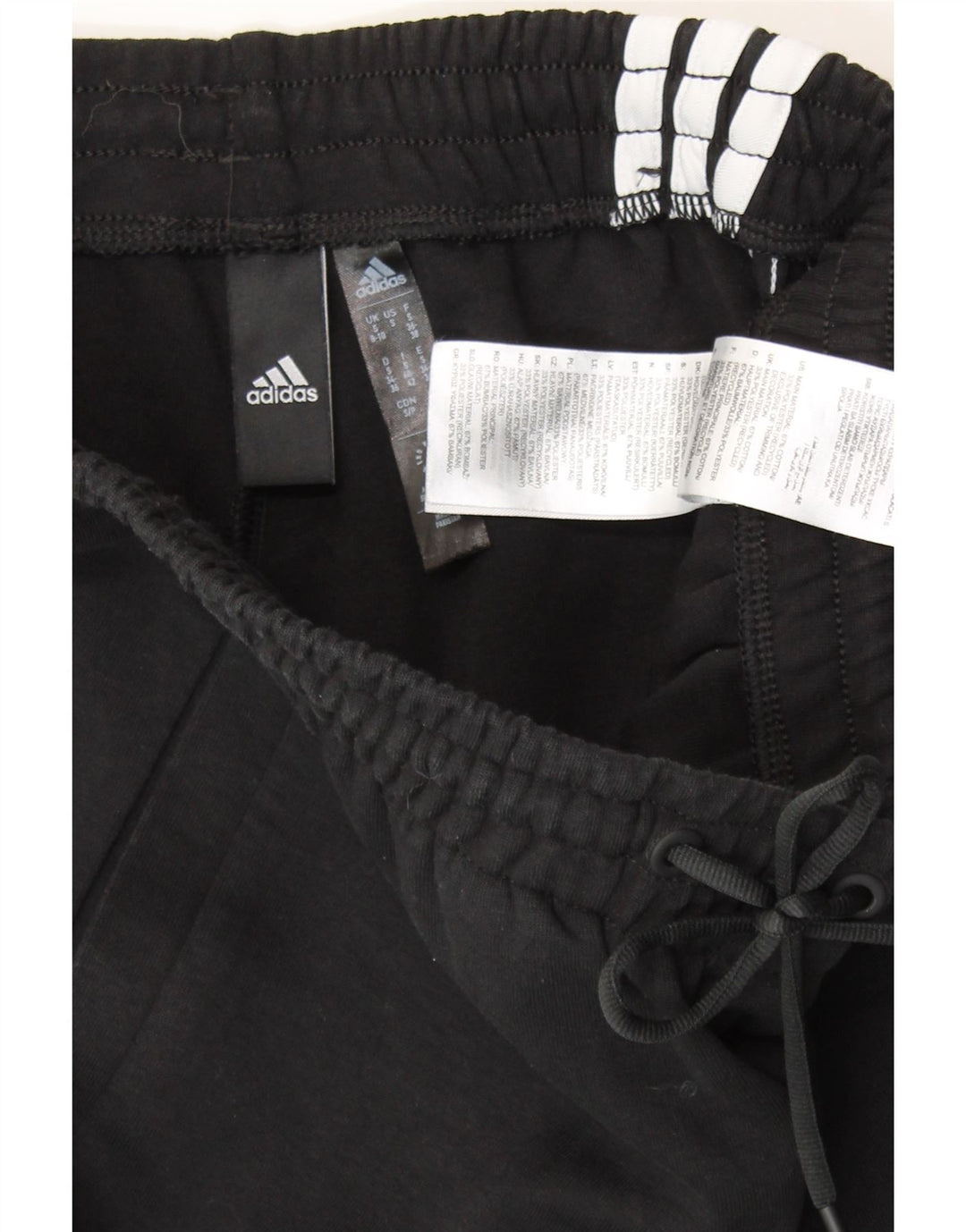Γυναικεία αθλητική φόρμα ADIDAS Παντελόνι Joggers UK 8/10 Μικρό μαύρο βαμβακερό