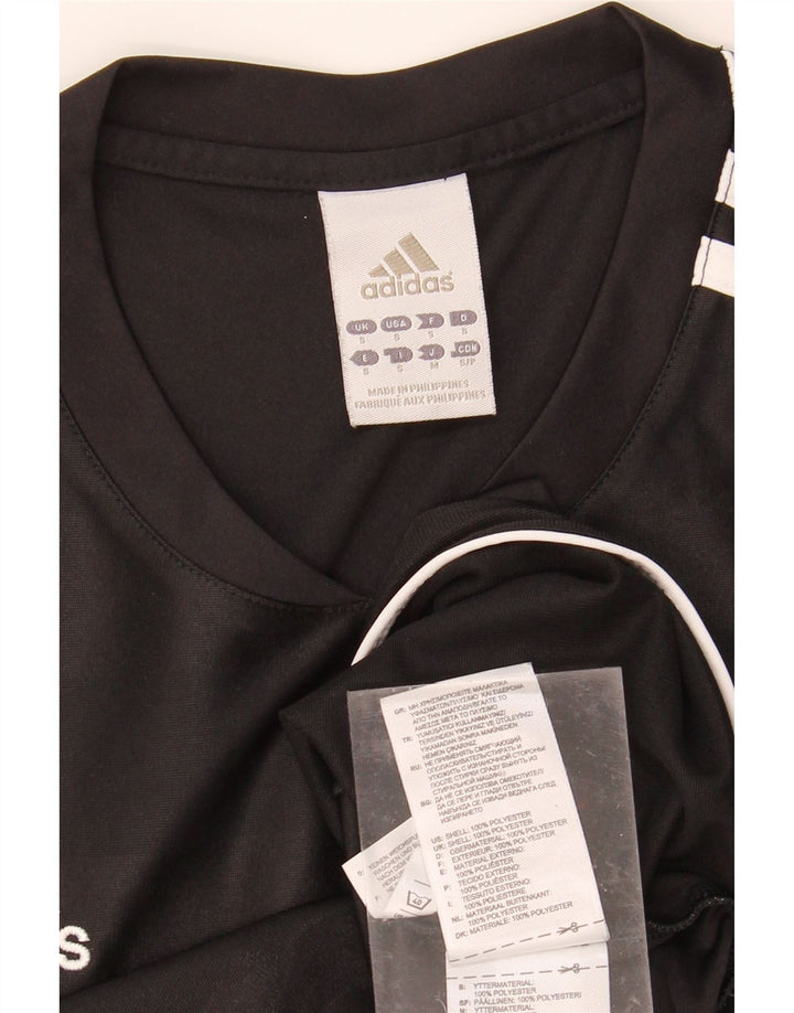 ADIDAS Mens Climalite T-Shirt Top Small Black Striped Polyester Vintage Adidas and Second-Hand Adidas from Messina Hembry 