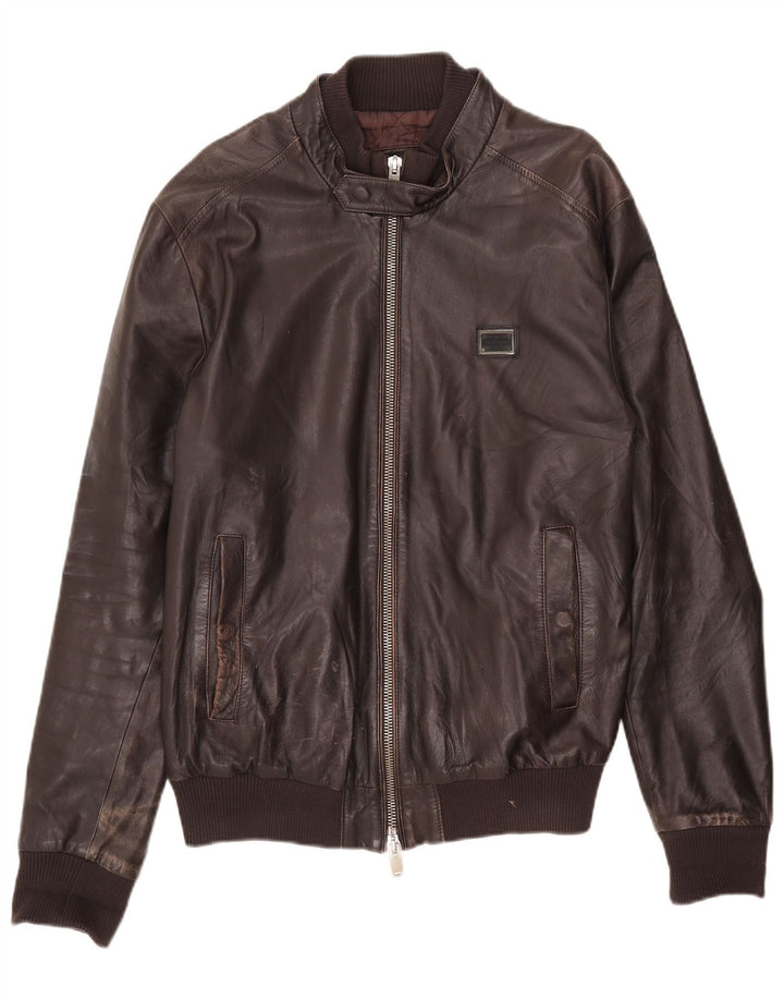 Antony Morato Ανδρικό Δερμάτινο Μπουφάν UK 40 Large Brown Δερμάτινο