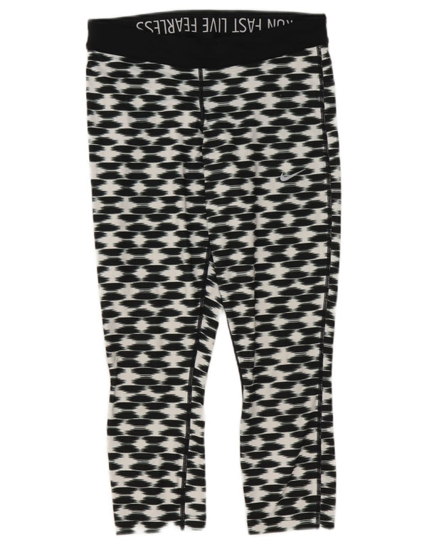 Γυναικεία κολάν Nike Dri Fit Capri UK 10 Small Black Geometric