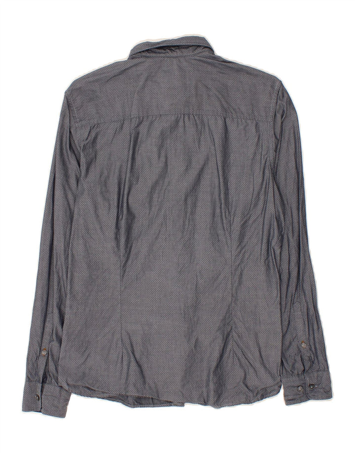 JACK & JONES Mens Shirt Small Navy Blue Spotted Cotton Vintage Jack & Jones and Second-Hand Jack & Jones from Messina Hembry 