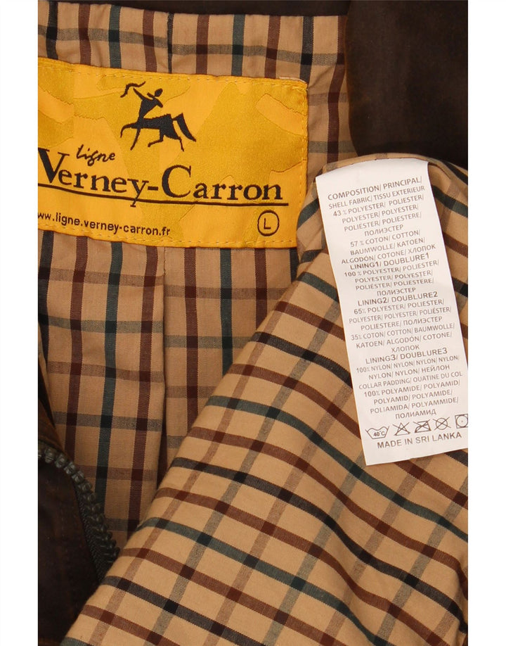 Verney Carron Ανδρικό κερωμένο βαμβακερό μπουφάν UK 40 Large Brown Πολυεστέρας