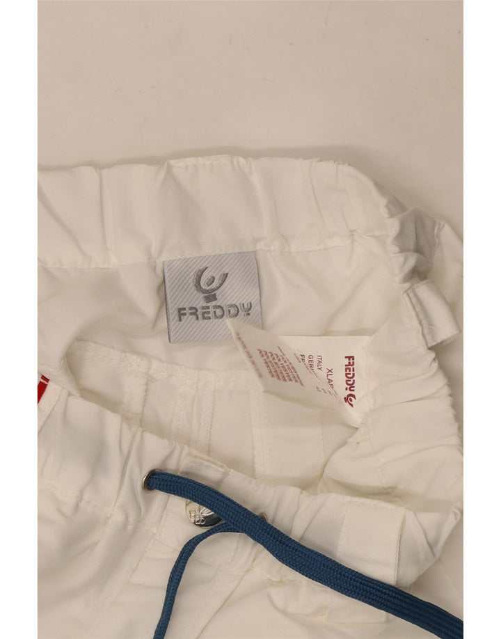 Freddy Womens Italia Tracksuit Παντελόνι Joggers Μεσαίο λευκό πολυεστέρα