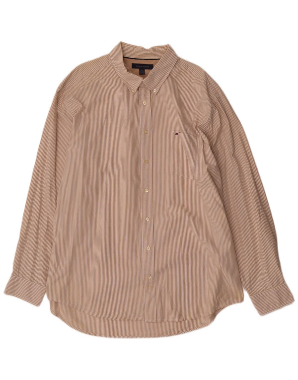 Ανδρικό πουκάμισο Tommy Hilfiger 2XL Μπεζ ρίγες βαμβακερό