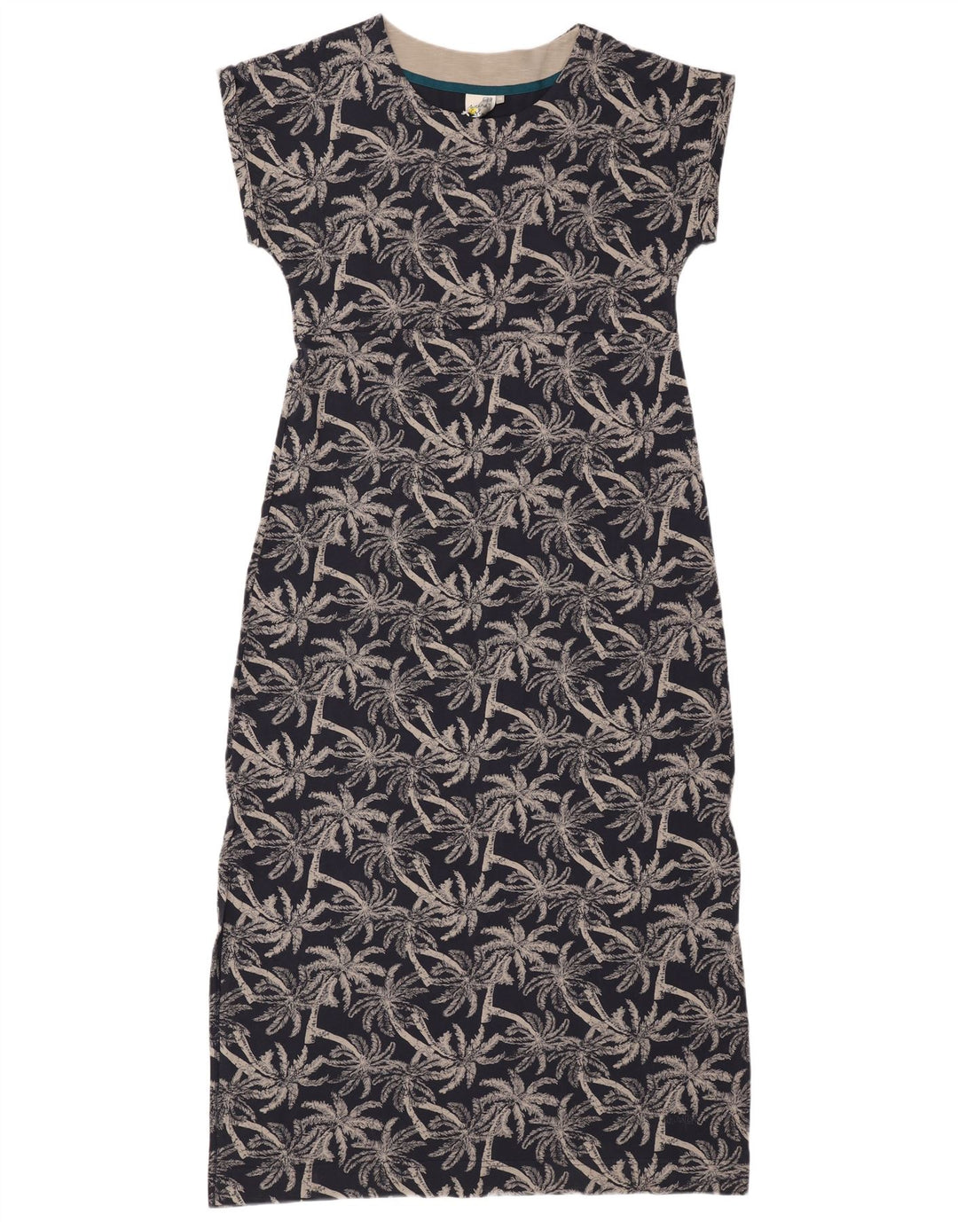 WEIRD FISH Γυναικείο μάξι φόρεμα με αφηρημένο σχέδιο UK 14 μεγάλο μπλε βαμβακερό