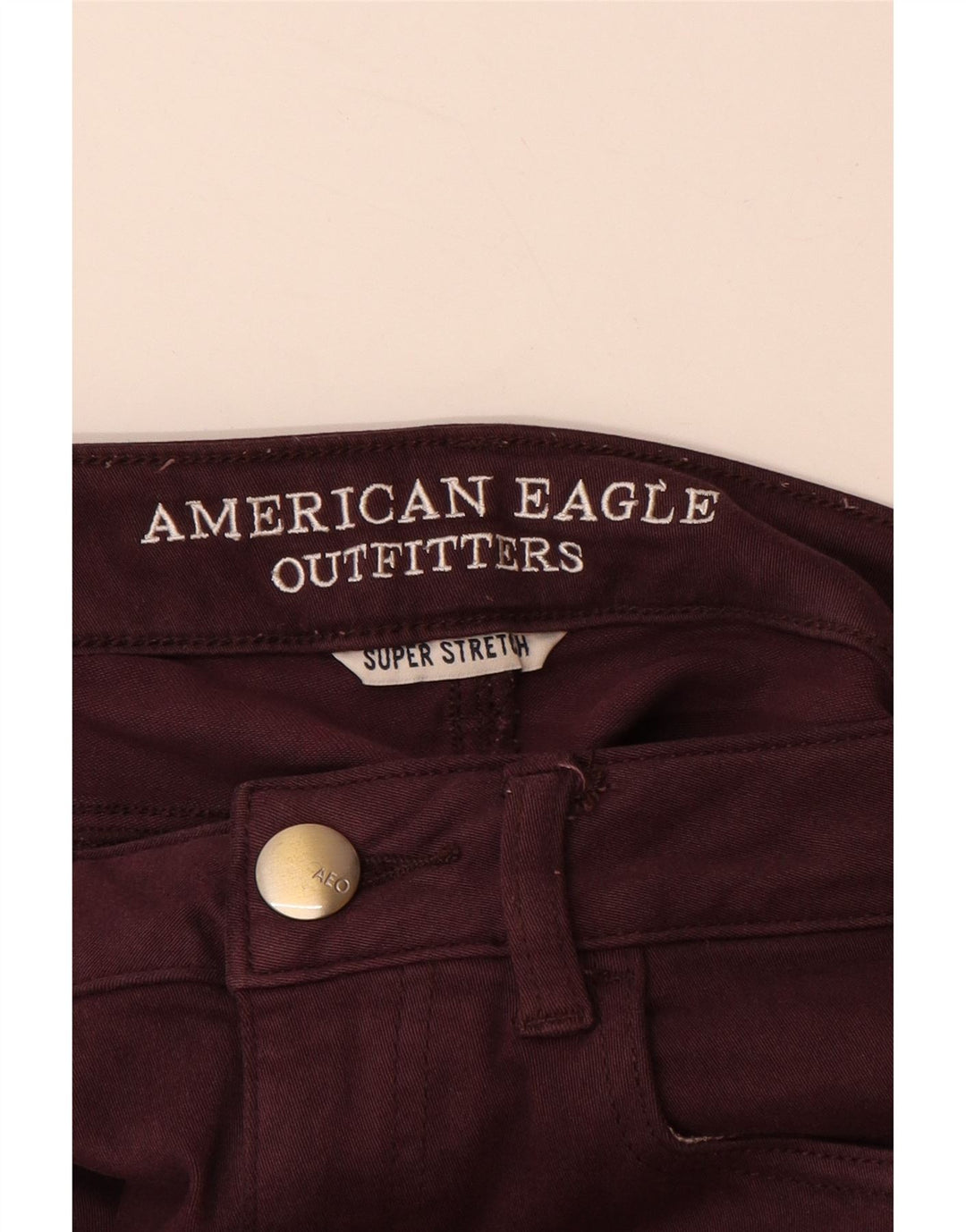 AMERICAN EAGLE OUTFITTERS Γυναικεία Cropped Jeans UK 8 Small W26 L24 Burgundy