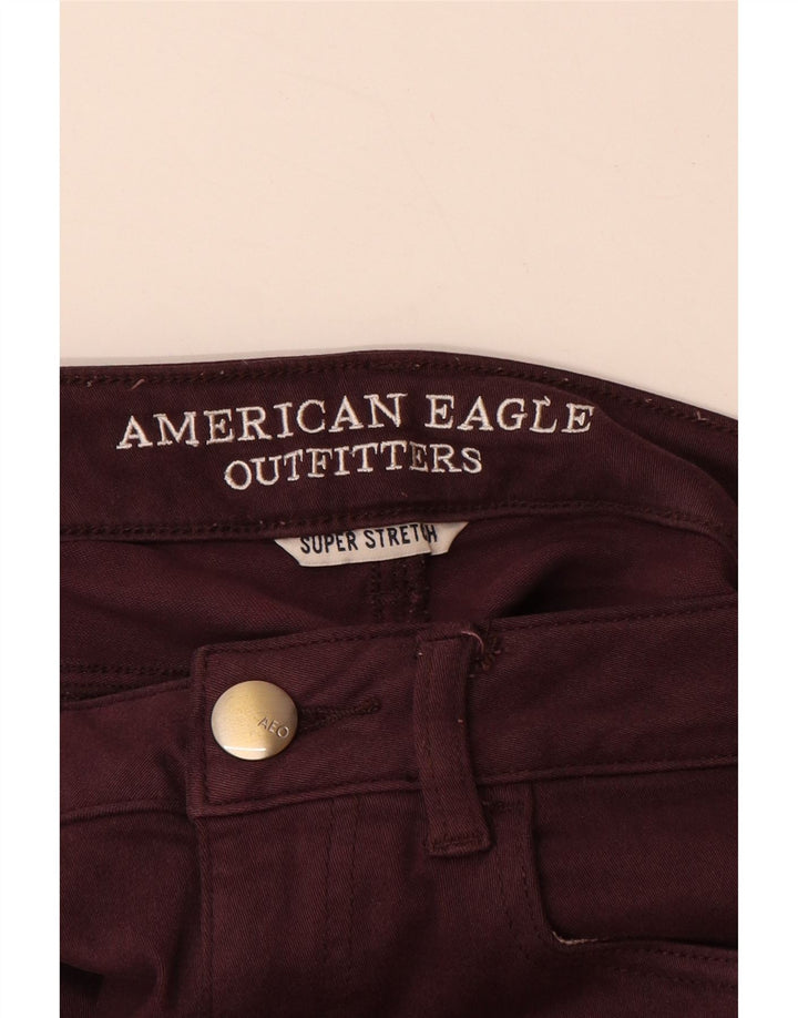 AMERICAN EAGLE OUTFITTERS Γυναικεία Cropped Jeans UK 8 Small W26 L24 Burgundy