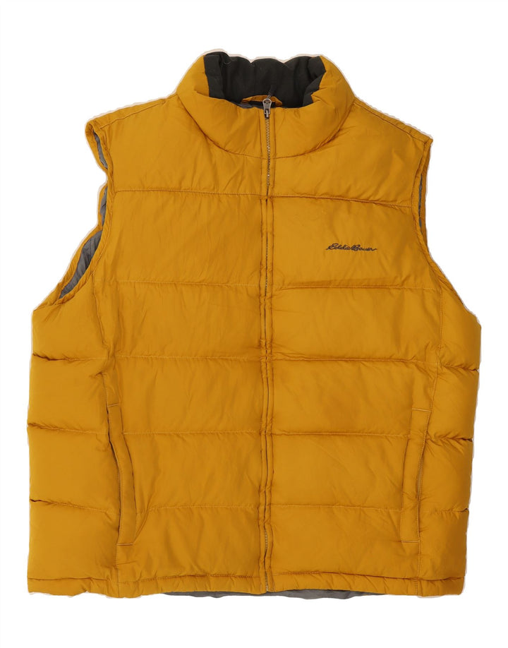 EDDIE BAUER Mens Padded Gilet UK 40 Large Yellow Polyester Vintage Eddie Bauer and Second-Hand Eddie Bauer from Messina Hembry 