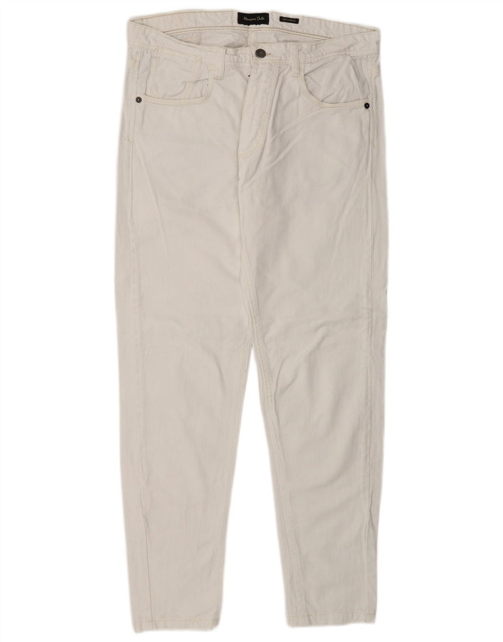 Massimo Dutti Ανδρικό Slim Jeans EU 40 Medium W31 L29 Λευκό