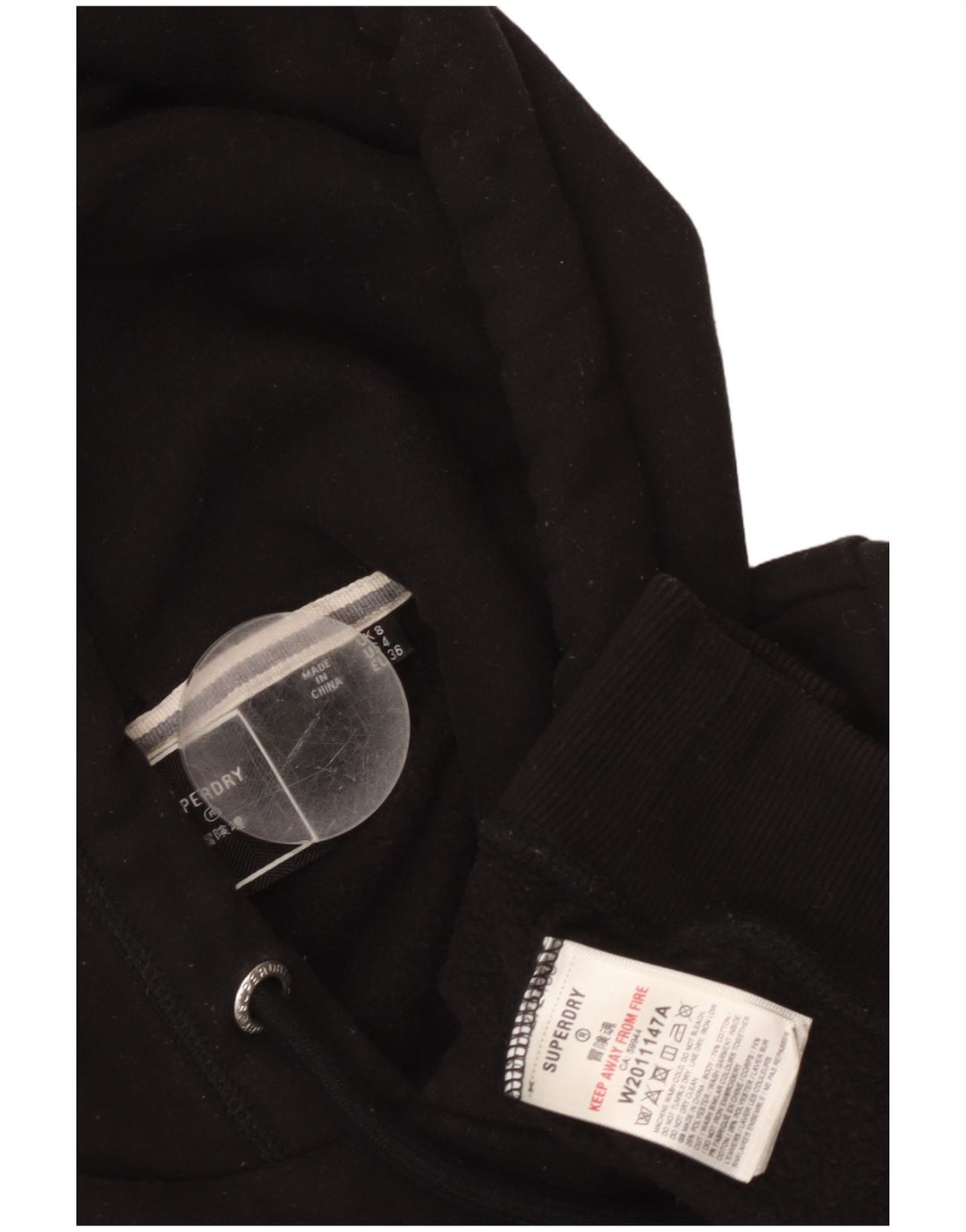 Γυναικεία κουκούλα SUPERDRY UK 8 Small Black Cotton