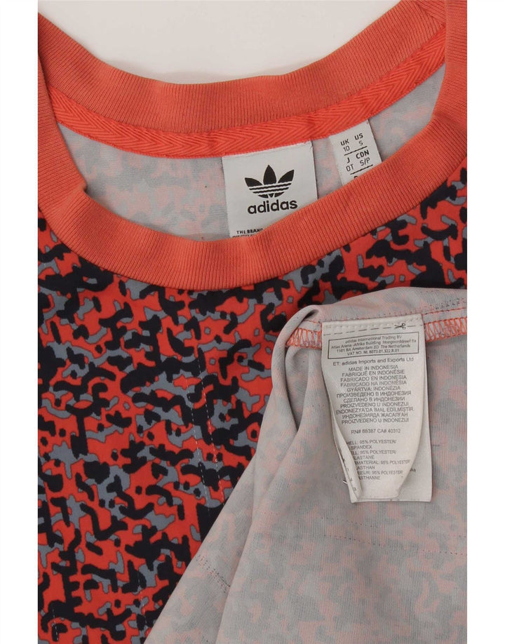 Γυναικείο μπλουζάκι Adidas φόρεμα UK 10 Small πολύχρωμο