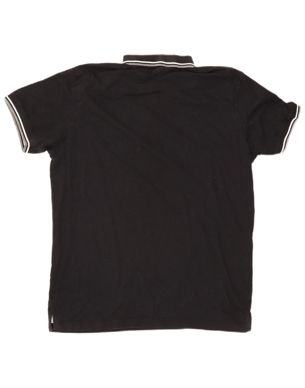 Jack & Jones Ανδρικό Πόλο Μπλουζάκι 2XL Μαύρο ριγέ βαμβακερό