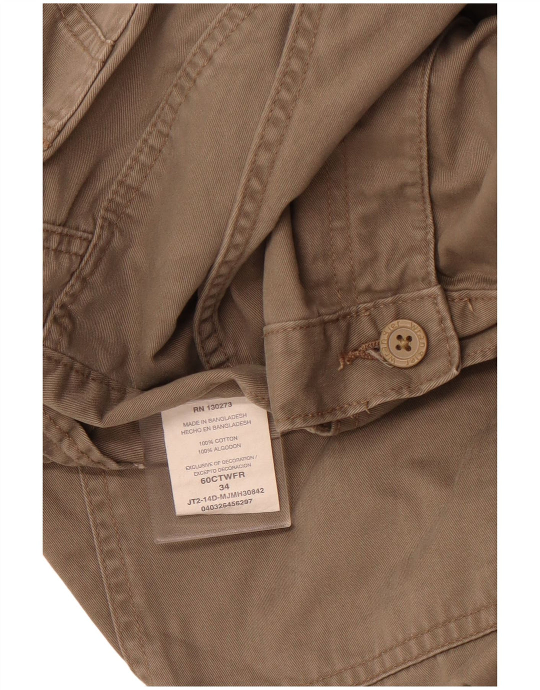 Ανδρικό σορτς Cargo WRANGLER W34 μεγάλο καφέ βαμβακερό