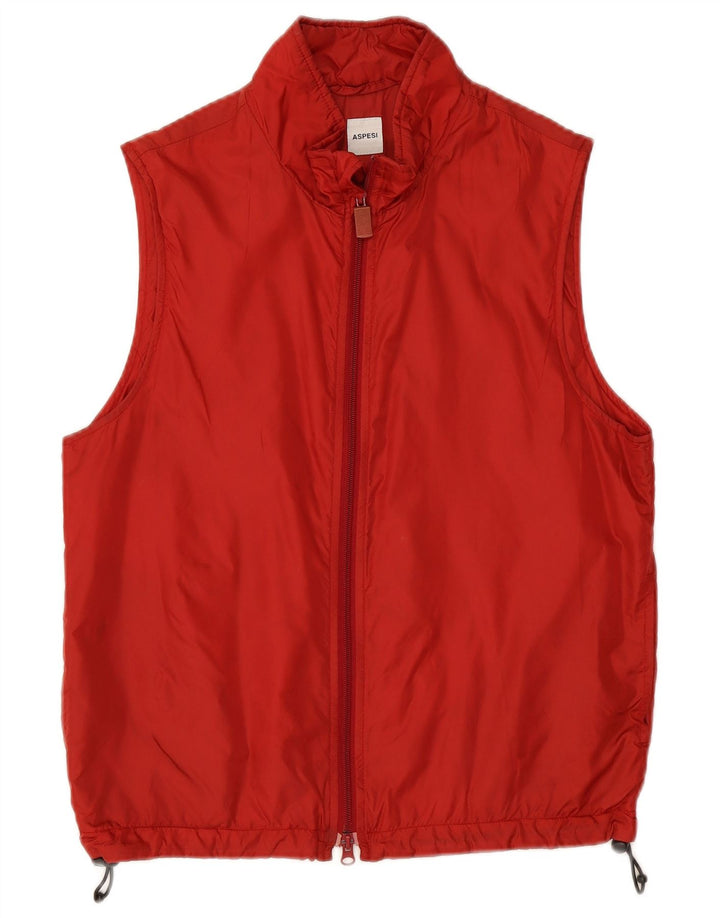 Aspesi Womens Gilet UK 14 Medium Red Polyamide