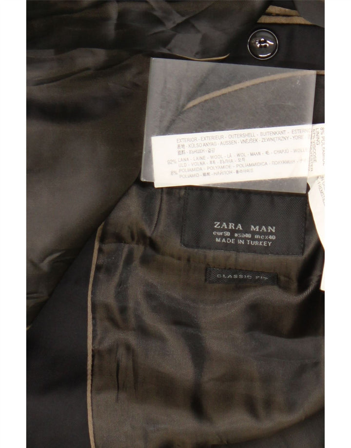 Zara Ανδρικό τζάκετ Blazer Classics 2 κουμπιών EU 50 μεσαίο μαύρο μαλλί
