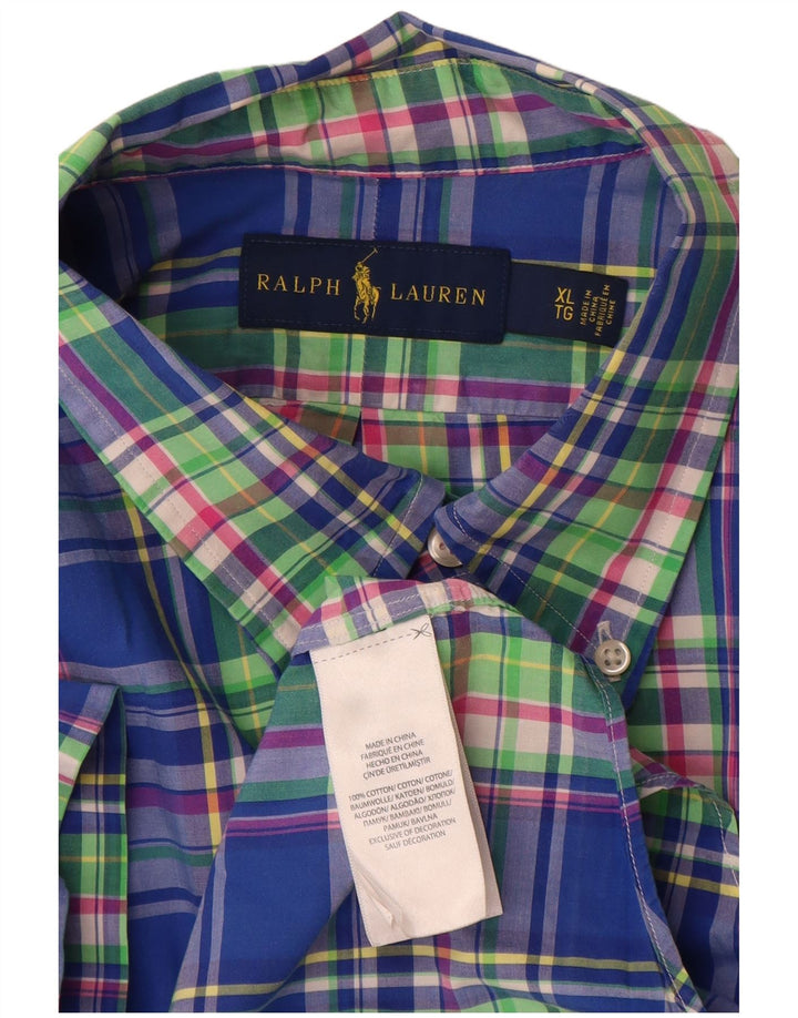 Ανδρικό κοντομάνικο πουκάμισο Ralph Lauren XL Μπλε βαμβακερό