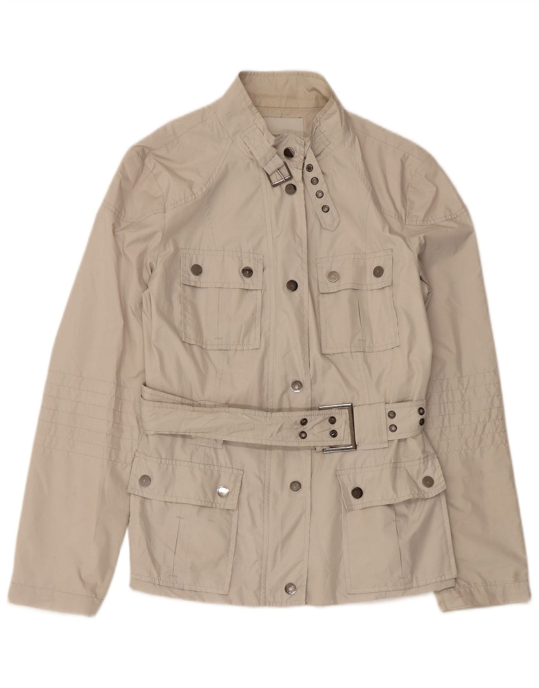 Zara Γυναικείο Utility Jacket UK 12 Medium White Polyester