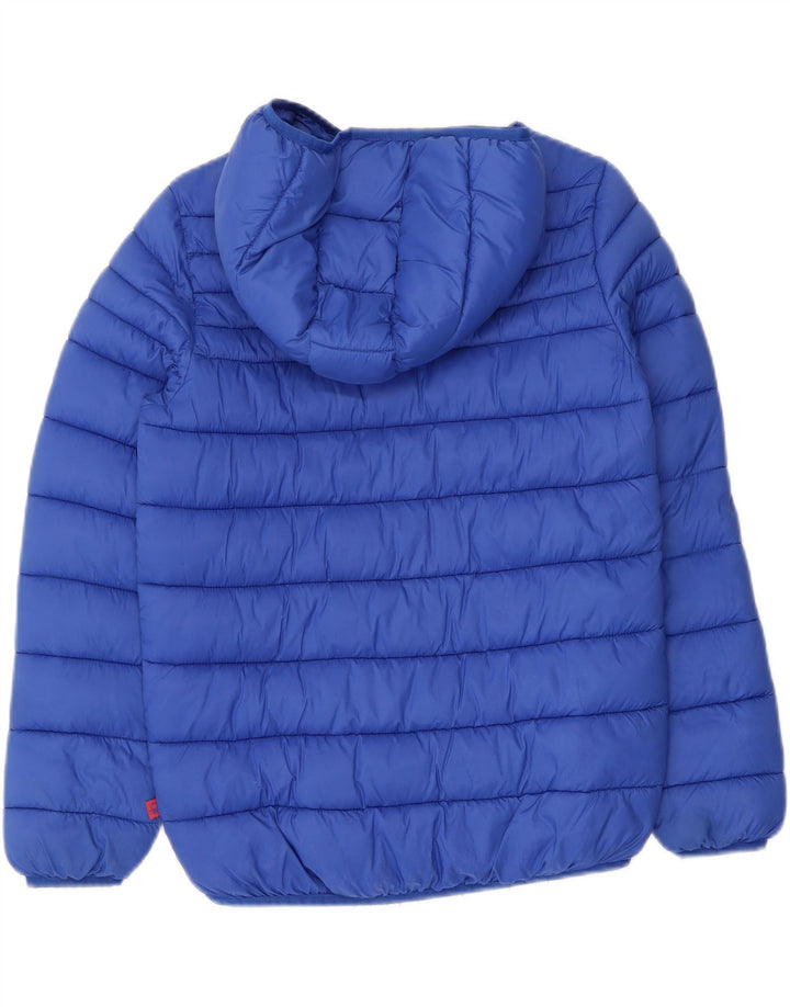BENETTON Boys Hooded Padded Jacket 10-11 Years XL Blue Polyamide Vintage Benetton and Second-Hand Benetton from Messina Hembry 