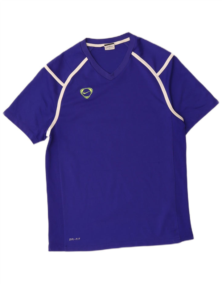 Ανδρικό T-shirt Nike Dri Fit Τοπ μεσαίου μπλε χρώματος πολυεστέρας