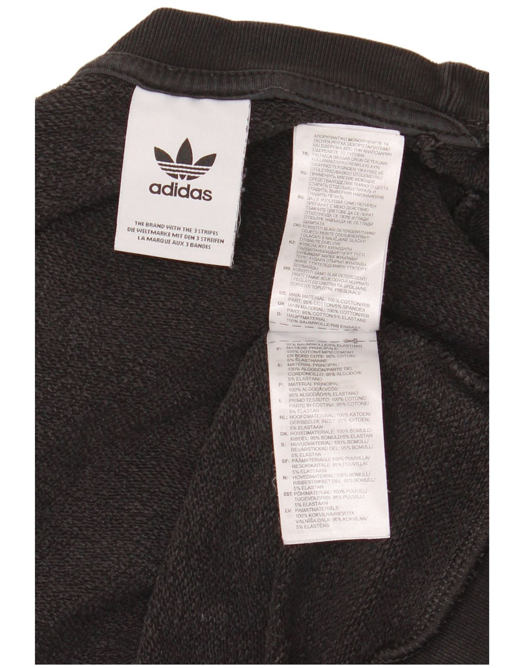 Ανδρικό γραφικό φούτερ Adidas, μεσαίο μαύρο βαμβακερό