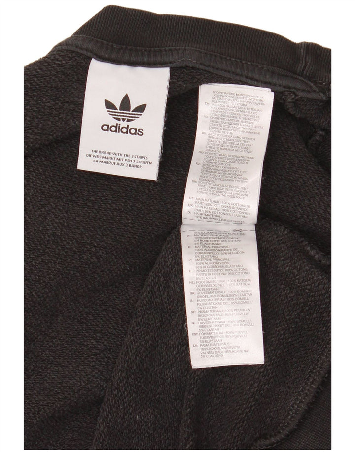 Ανδρικό γραφικό φούτερ Adidas, μεσαίο μαύρο βαμβακερό