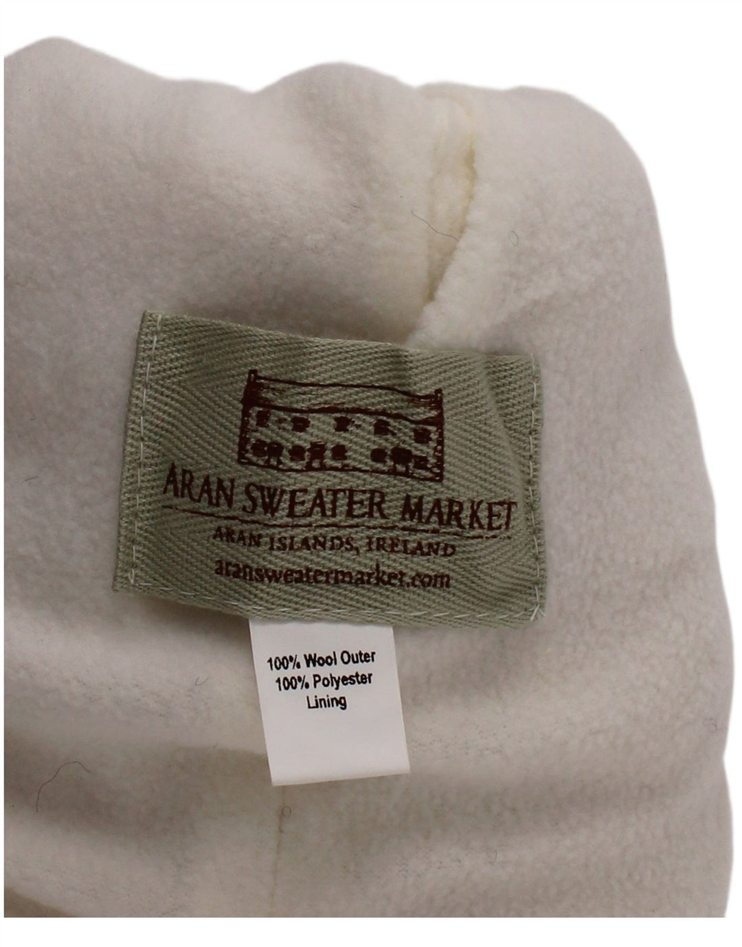 Aran πουλόβερ Market Γυναικείο πλεκτό καπέλο Bobble Μεγάλο από λευκό μαλλί