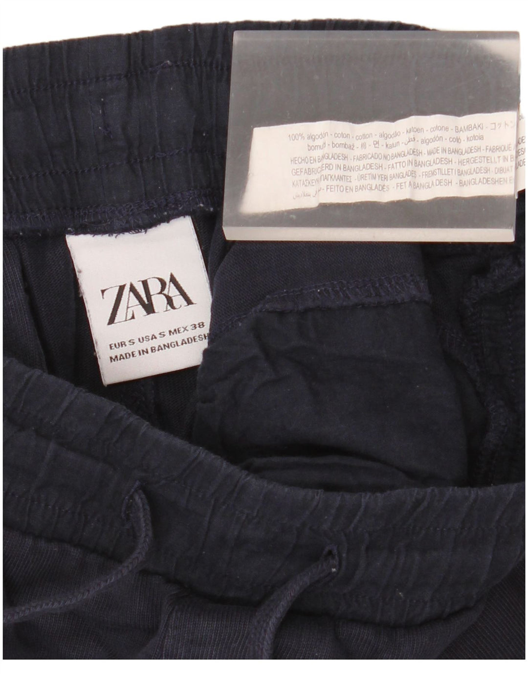 Zara Ανδρική φόρμα Cargo Παντελόνι Joggers Small Navy Blue Cotton