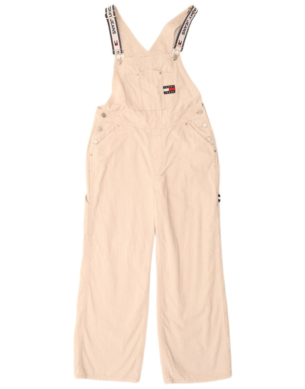 TOMMY HILFIGER Γυναικείο παντελόνι Capri Dungarees Small W30 L20 Off White