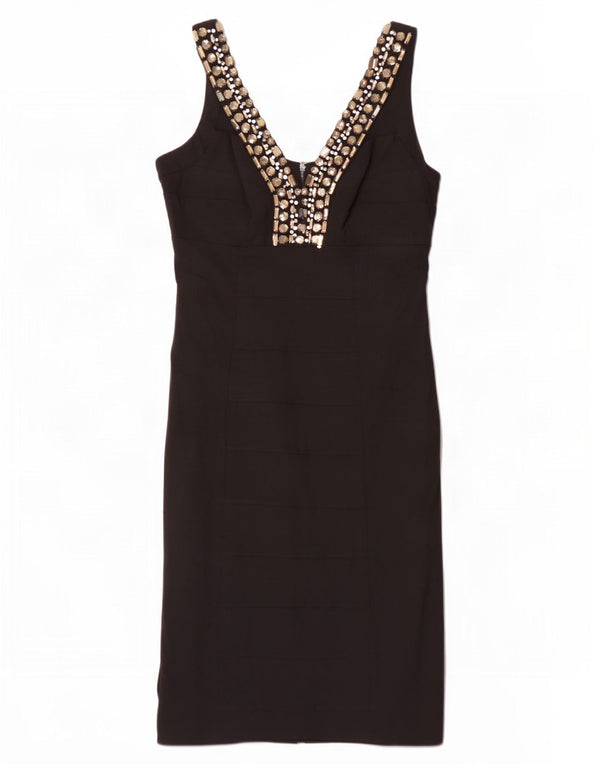 Star by Julien Macdonald Womens Sleeveless Sheath Dress UK 14 Medium Black