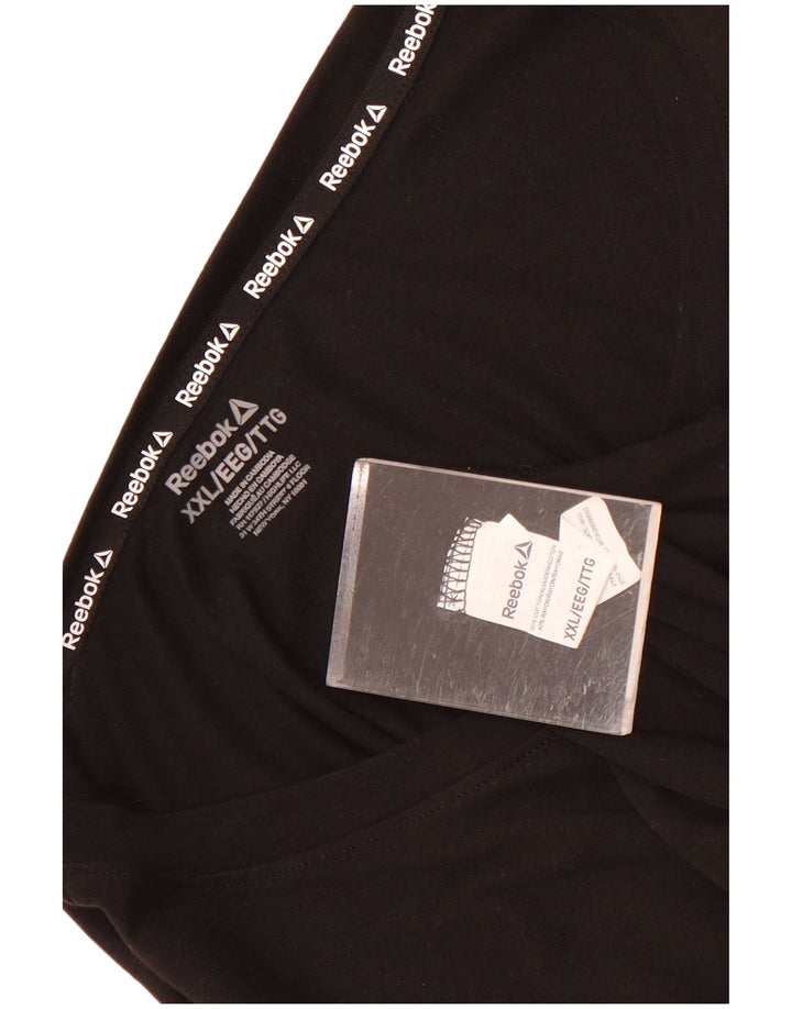 Ανδρικό γραφικό T-Shirt Reebok Top 2XL Μαύρο βαμβακερό