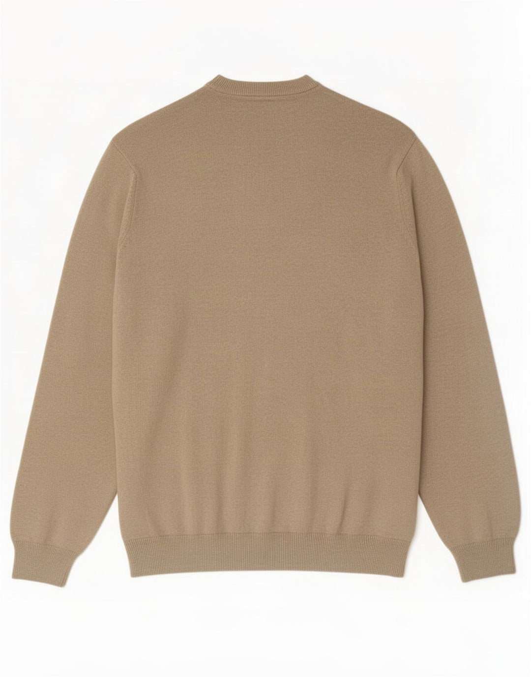 Marks & Spencer Ανδρικό πουλόβερ με λαιμόκοψη 2XL Μπεζ βαμβακερό