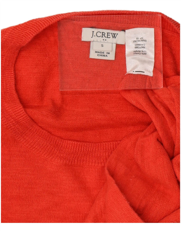 J. CREW Γυναικείο πουλόβερ με λαιμόκοψη UK 10 Small κόκκινο βαμβακερό