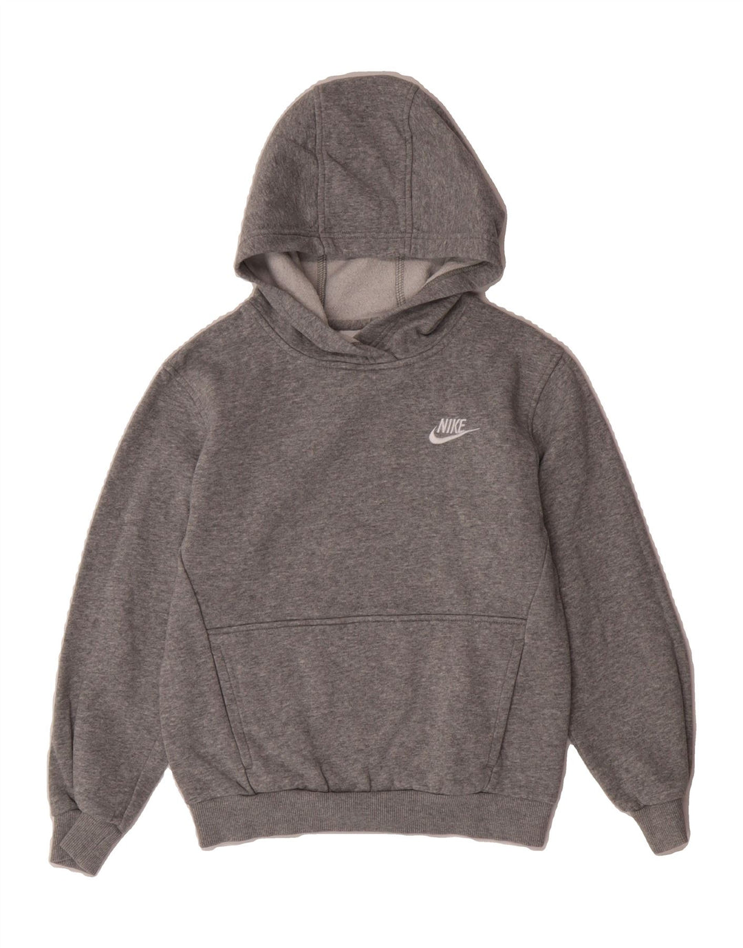 NIKE Boys Hoodie Jumper 10-11 Years Medium Grey Cotton Vintage Nike and Second-Hand Nike from Messina Hembry 