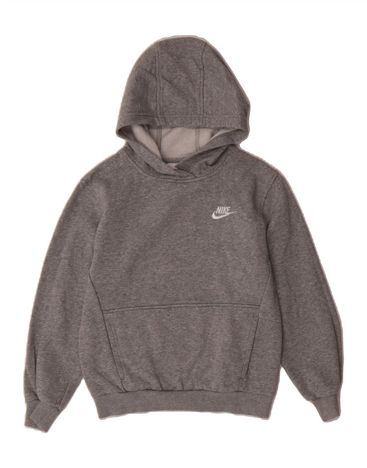 NIKE Boys Hoodie Jumper 10-11 Years Medium Grey Cotton Vintage Nike and Second-Hand Nike from Messina Hembry 