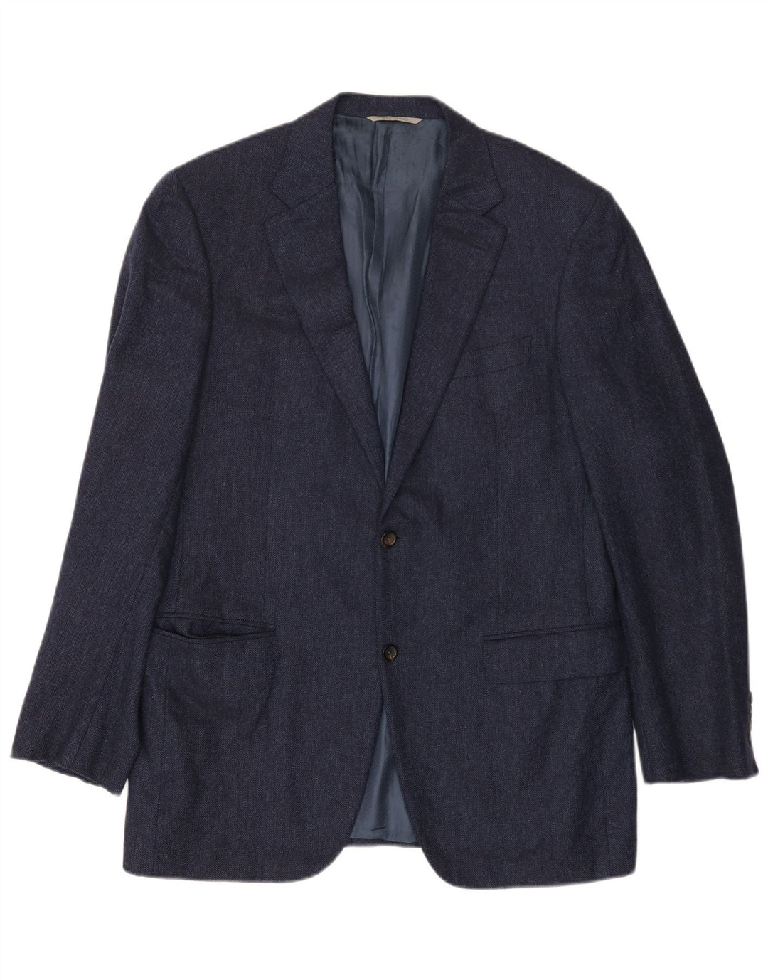 CANALI Ανδρικό σακάκι σακάκι με 2 κουμπιά IT 52 XL Navy Blue ψαροκόκκαλο κασμίρ