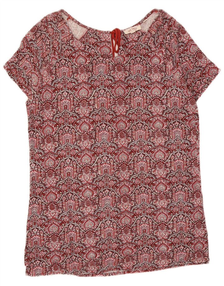Fat Face Γυναικείο Τοπ UK 12 Medium Red Floral Viscose