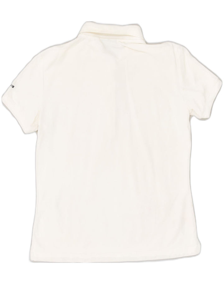 CHERVO Womens Polo Shirt UK 12 Medium White Polyamide | Vintage Chervo | Thrift | Second-Hand Chervo | Used Clothing | Messina Hembry 