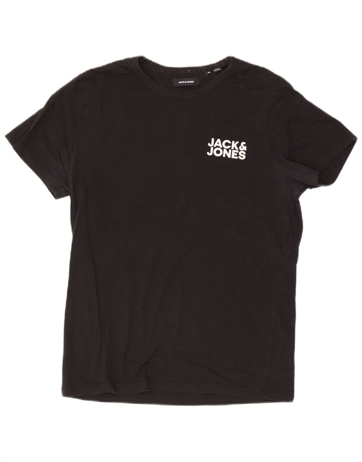 Jack & Jones Ανδρικό γραφικό T-Shirt Top Μεσαίο μαύρο βαμβακερό