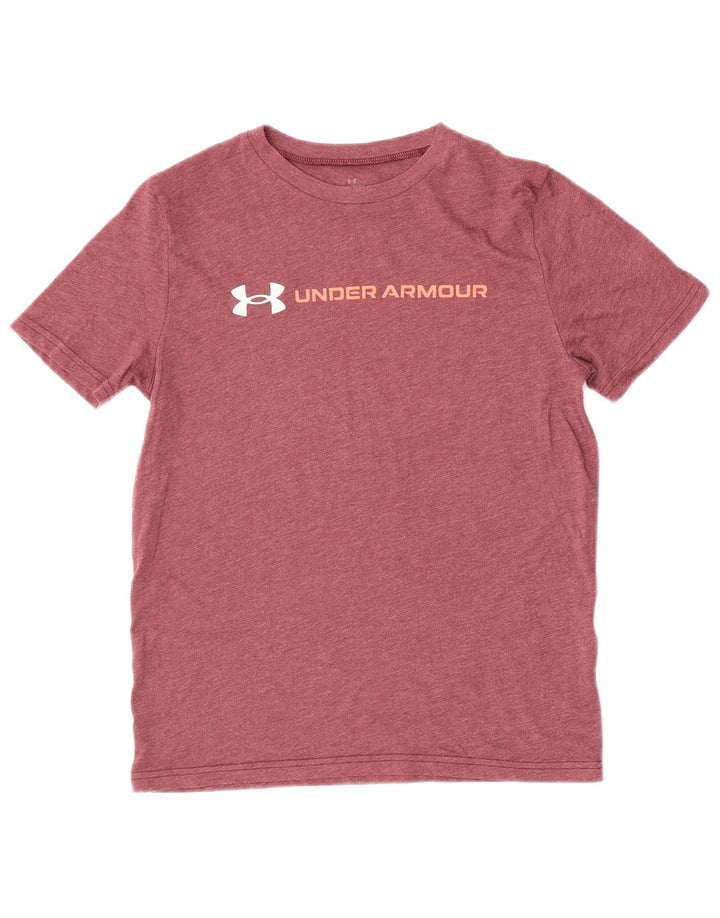 Γραφικό μπλουζάκι για αγόρια UNDER Armour Top 9-10 ετών Medium Burgundy
