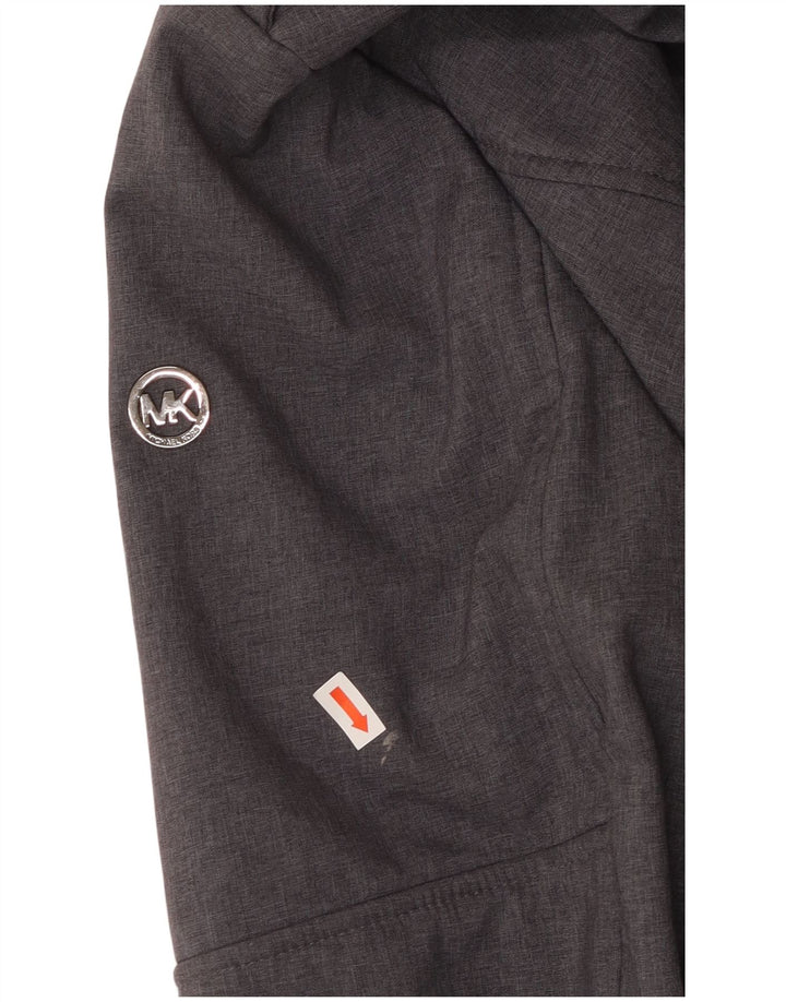 MICHAEL KORS Womens Hooded Military Jacket UK 16 Large Grey Polyester