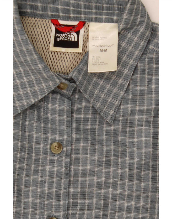 The North Face γυναικείο κοντομάνικο πουκάμισο UK 14 Medium Grey Check Polyester