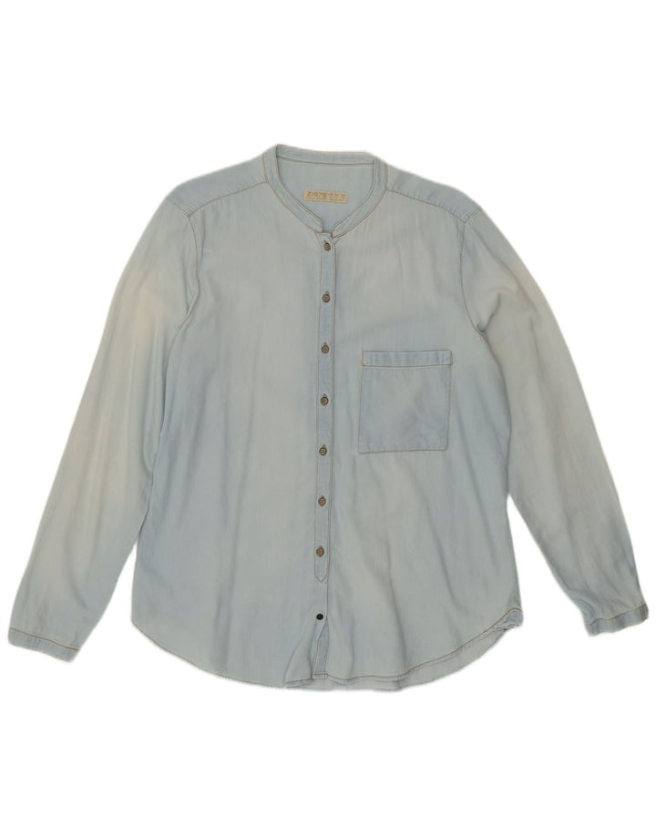 ZARA Womens Shirt UK 16 Large Blue