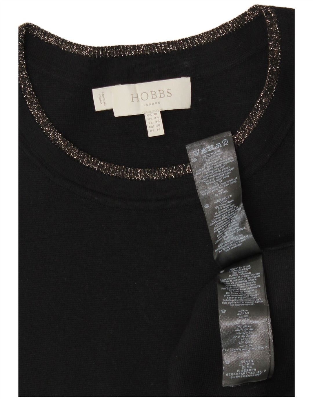 Hobbs γυναικείο φόρεμα άλτης UK 18 XL Μαύρη βισκόζη