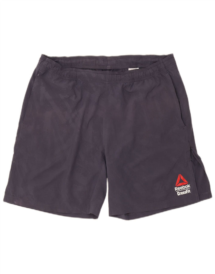 Γραφικό αθλητικό σορτς Reebok Ανδρικό Speedwick με μεσαίο γκρι καμουφλάζ πολυεστέρας