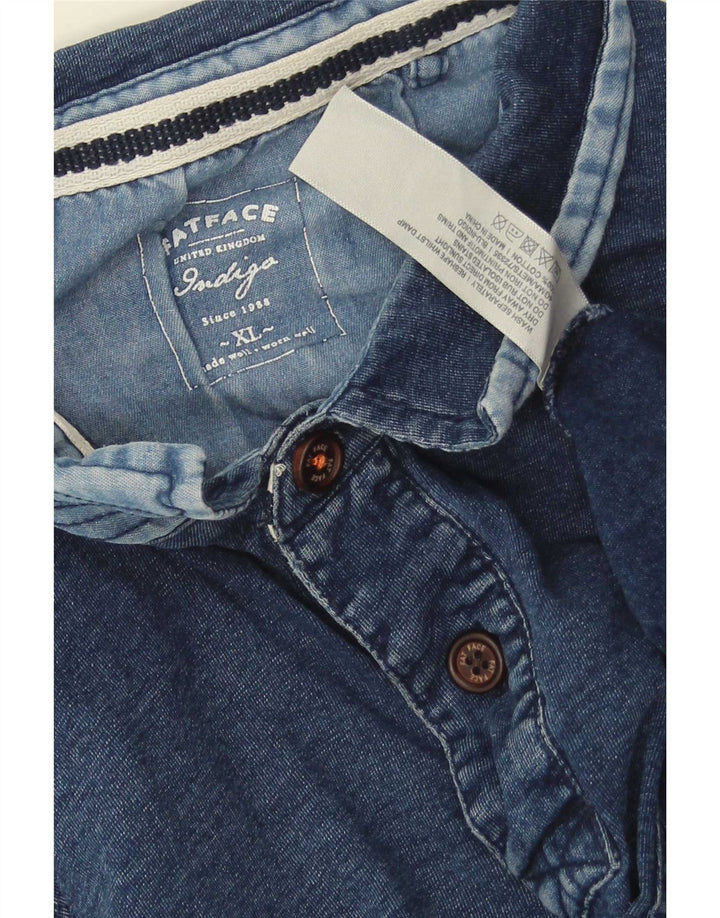 Fat Face Ανδρικό Πόλο Μπλουζάκι XL Navy Blue βαμβακερό