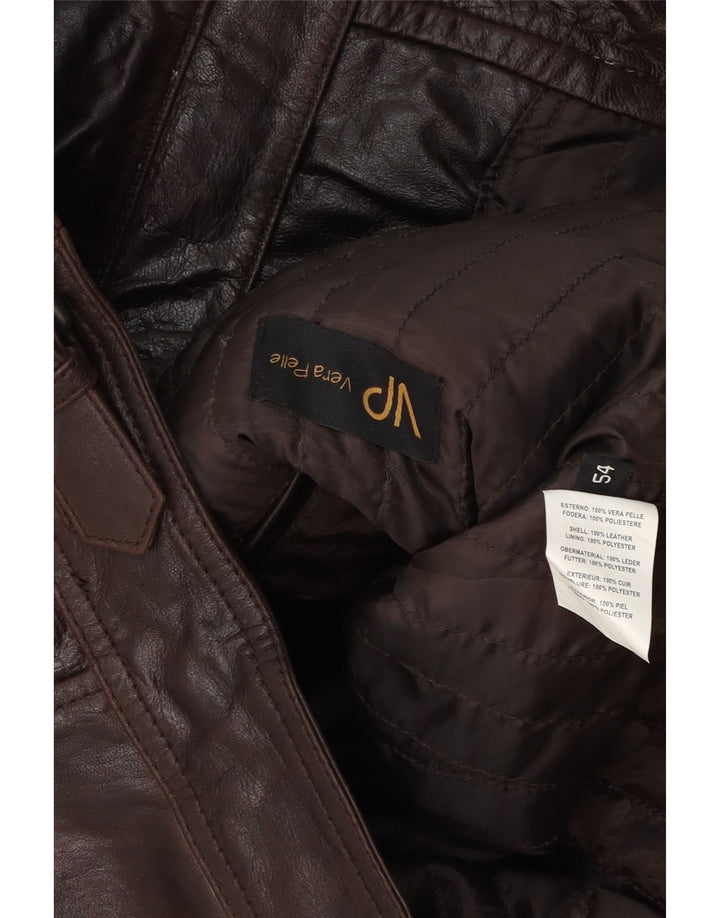 Vintage Ανδρικό Bomber Δερμάτινο Μπουφάν IT 54 2XL Καφέ Δερμάτινο