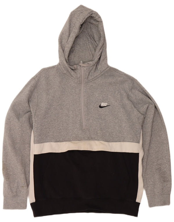 Ανδρικό φούτερ με φερμουάρ Nike, μεγάλο γκρι, βαμβακερό