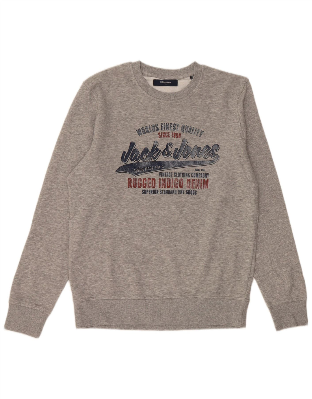 JACK & JONES Ανδρικό γραφικό φούτερ Jumper Βαμβακερό μεσαίο γκρι