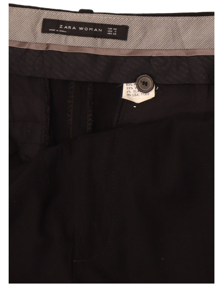 Zara Γυναικείο ίσιο παντελόνι Chino EU 38 Small W28 L31 μαύρο πολυεστέρα