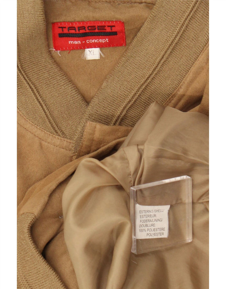 Vintage Ανδρικό Bomber Jacket UK 42 XL καφέ πολυεστέρας
